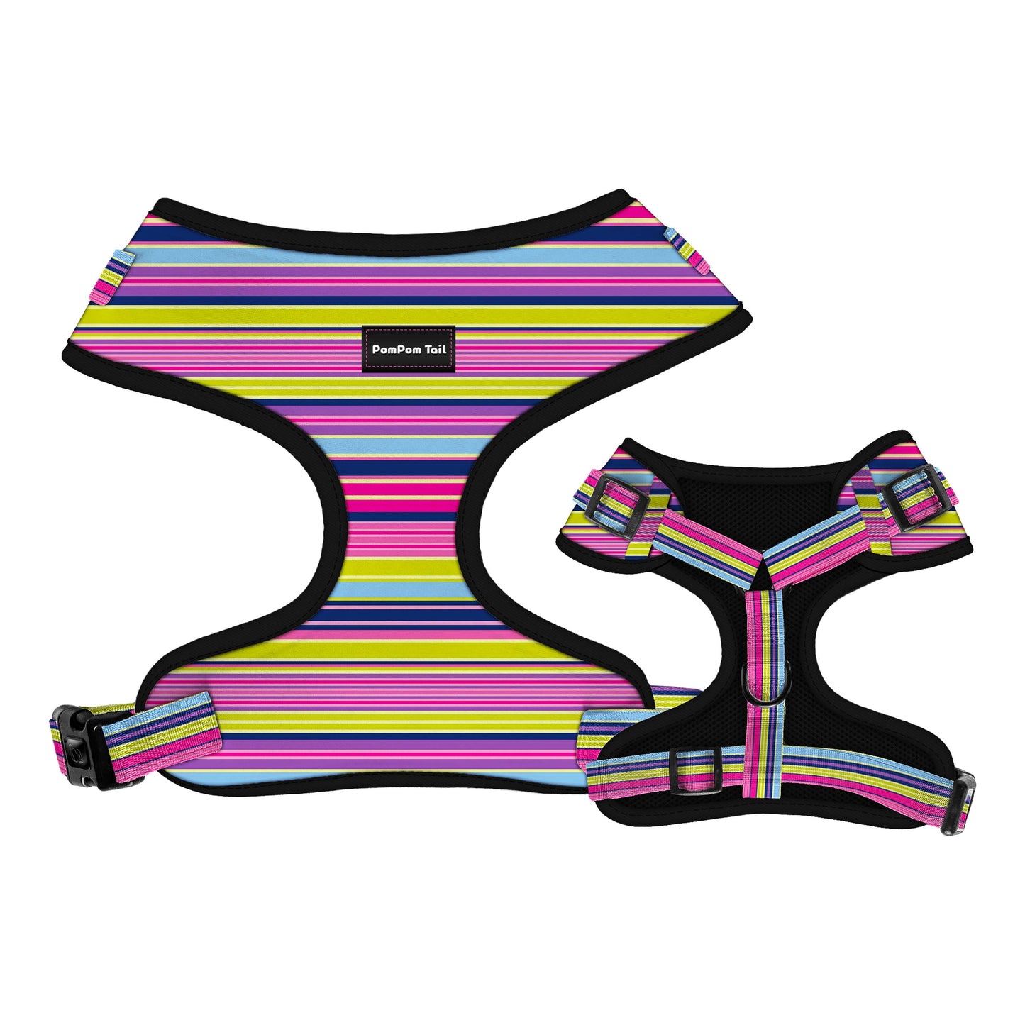 Dog Harness Near You With Different Stripe Design Vibrant and Stylish Comfort for Your Pup