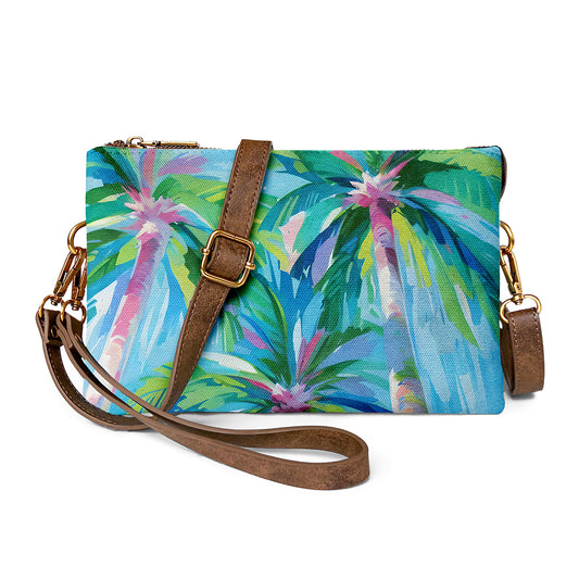 Comfortably Textured Vintage Palm Tree  Crossbody Bag for Everyday Use