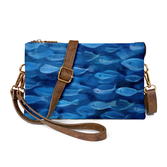 Minimalist Vintage Fish Club Crossbody Bag for Effortless Elegance