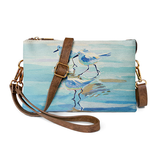 Vintage Sandpiper Crossbody Bag with Durable Metal Zipper for Secure Storage