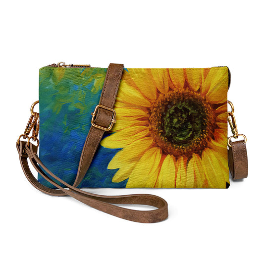 Retro Sunflower  Crossbody Bag with Bold and Artistic Design