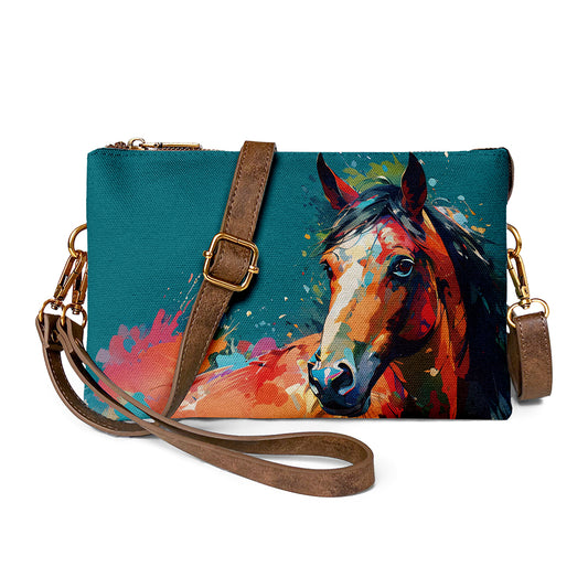 Stylishly Designed Vintage Running Horse Crossbody Bag for Effortless Elegance