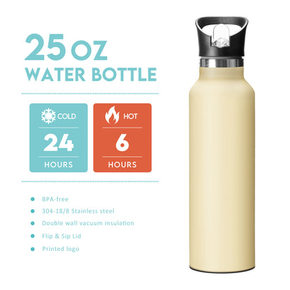 Busy Gardon Design 25oz personalized big water bottles in bulk