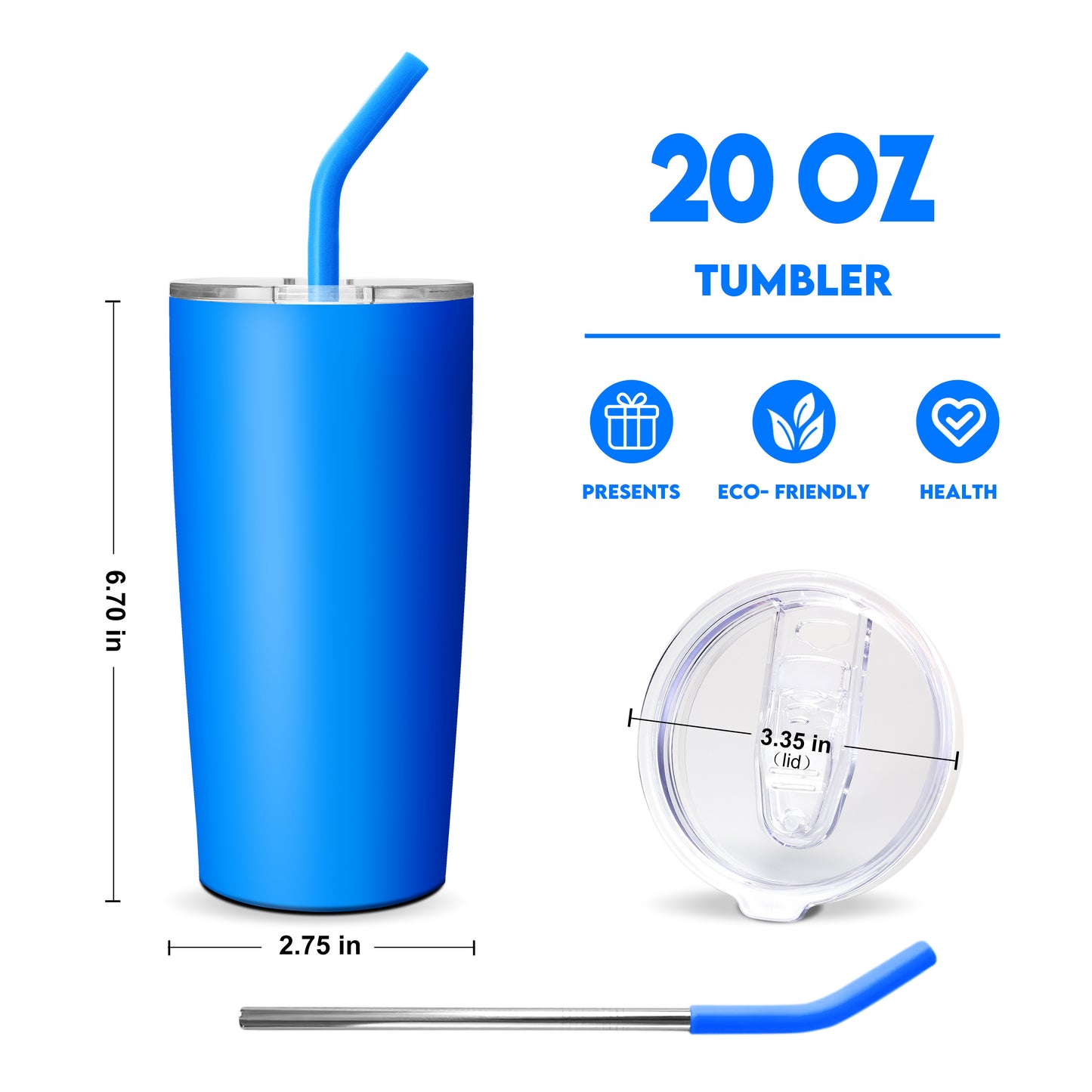 Highland Cows Design 20oz Tumbler Insulated Cups with Lids