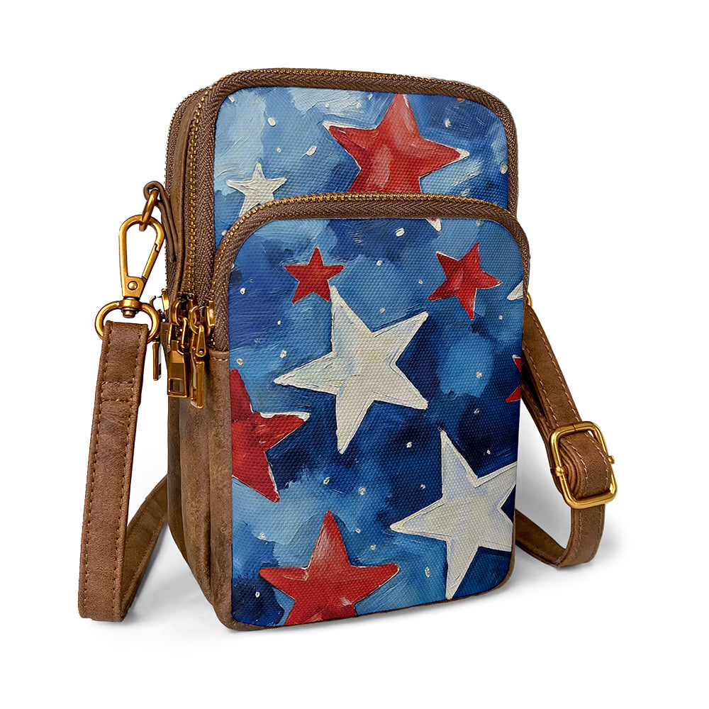Vintage flag star cellphone bag