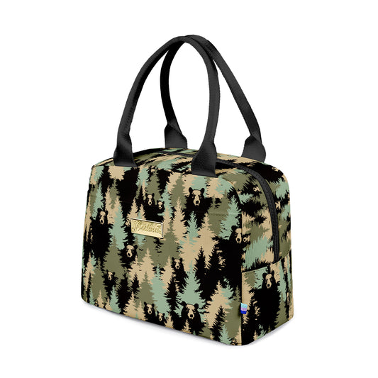 Camouflage Bear Long-Term Insulated Lunch Bag