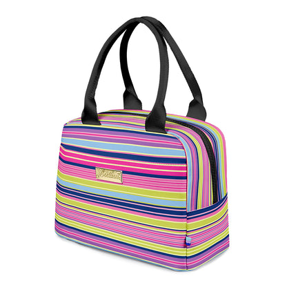 Vibrant and Fashionable Stripe World Lunch Bag for Trendy On-the-Go Meals