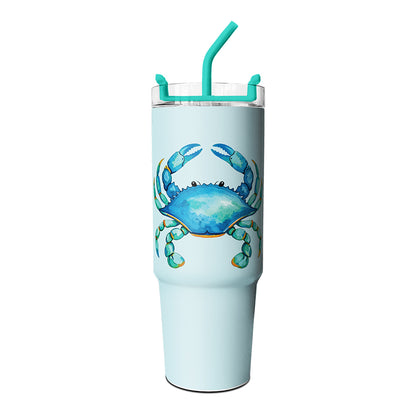Custom Drinkware 30oz Tumbler with Adorable Blue Crab Design