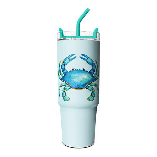 Custom Drinkware 30oz Tumbler with Adorable Blue Crab Design