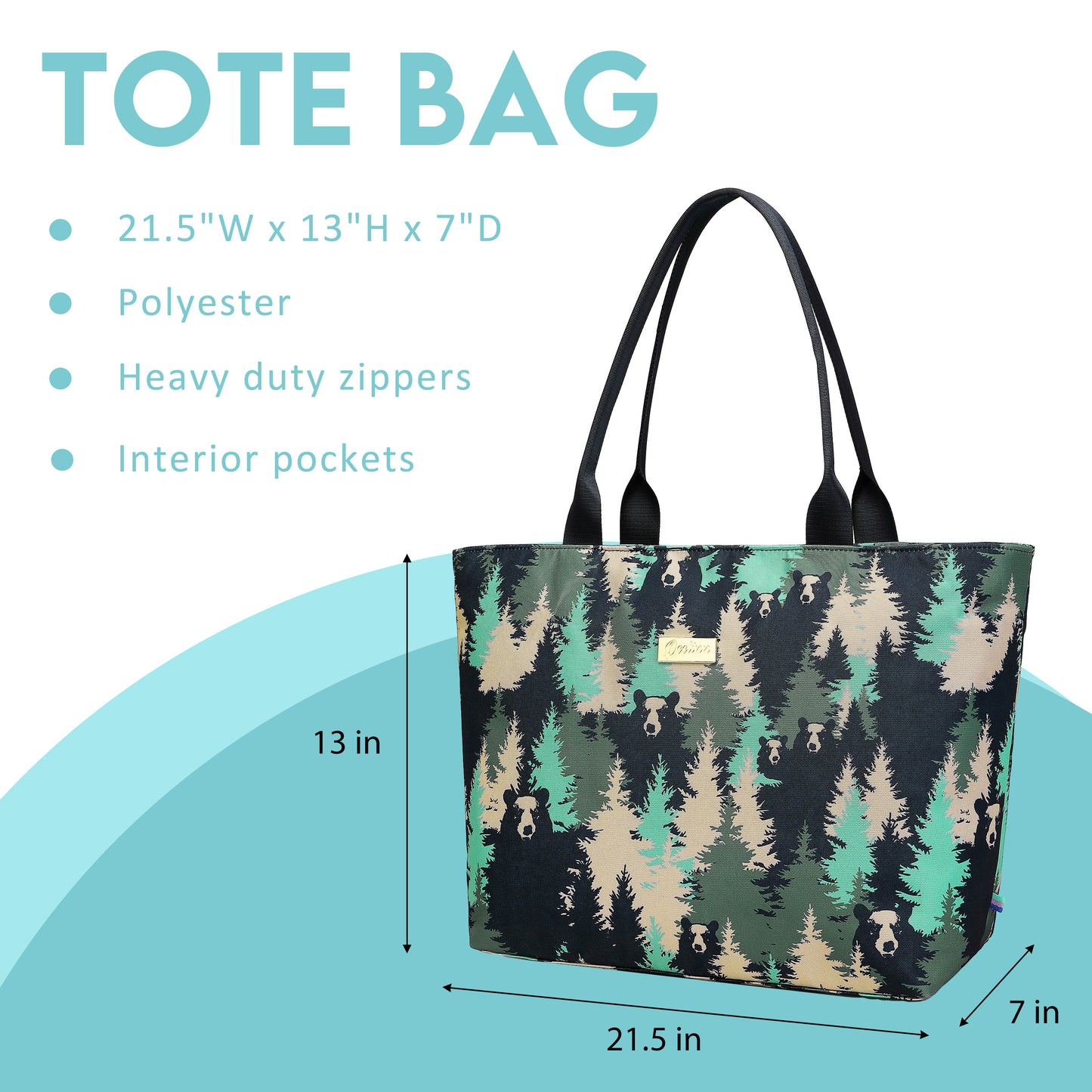 Colored Nebula Style Basic Tote Bag for Women with Inner Pocket