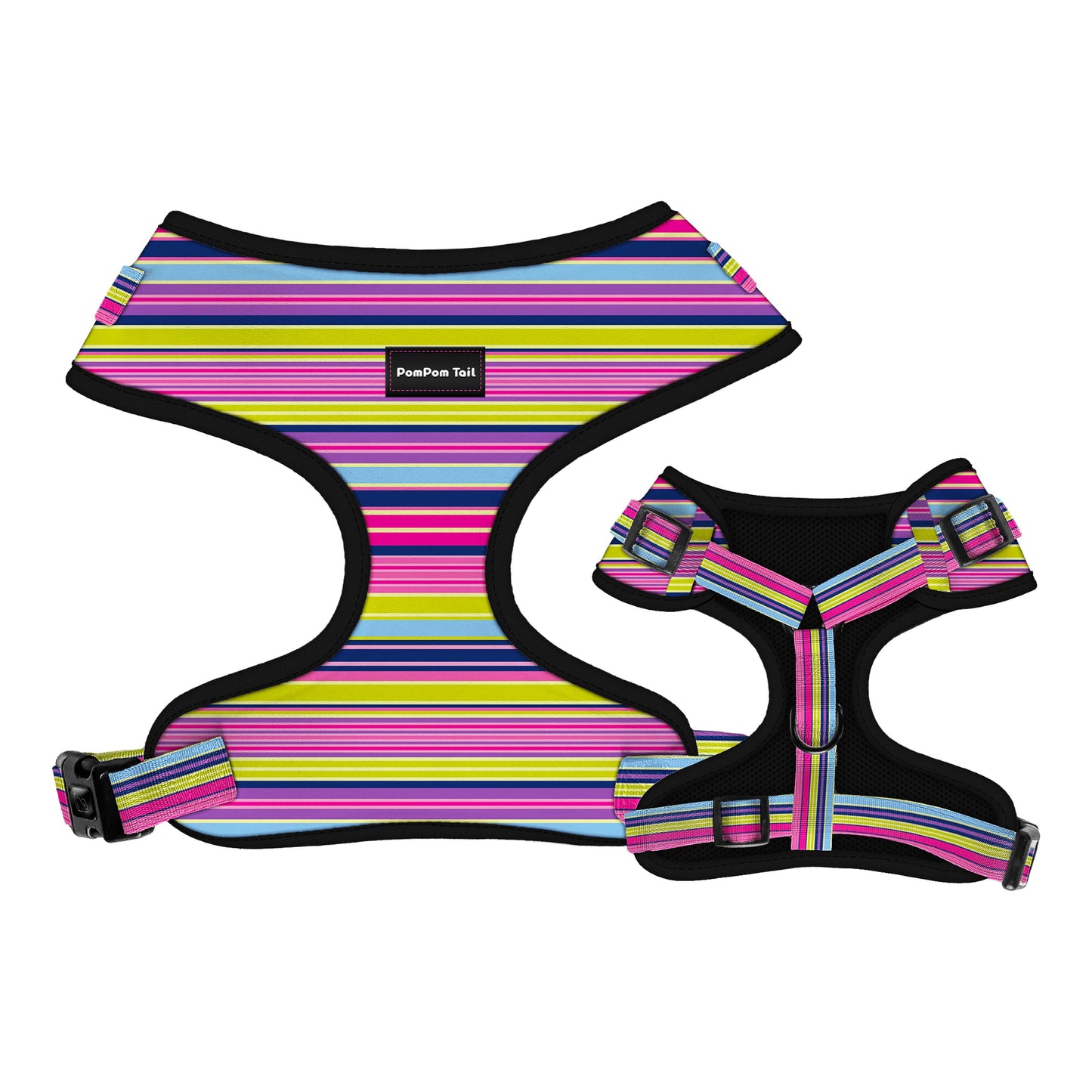 Dog Harness Near You With Different Stripe   Design Vibrant and Stylish Comfort for Your Pup