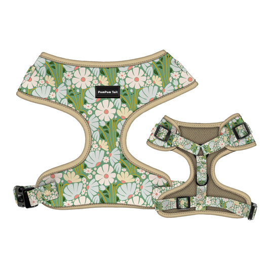 Comfortable Dog Harness  Wild Daisy Design   Embrace Nature with a Stylish and Serene Look