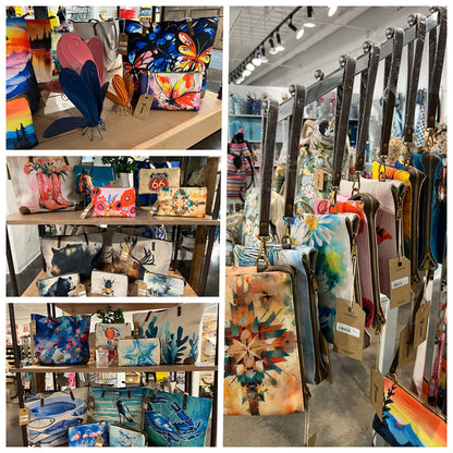 Dragonfly oil painting cellphone bag