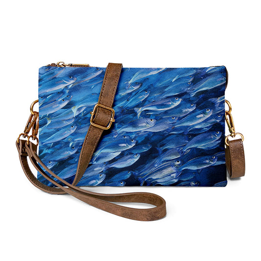 Minimalist Vintage Fish Club Crossbody Bag for Effortless Elegance