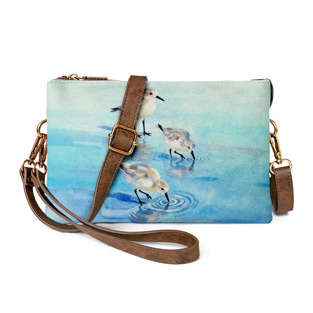 Vintage Sandpiper Crossbody Bag with Durable Metal Zipper for Secure Storage