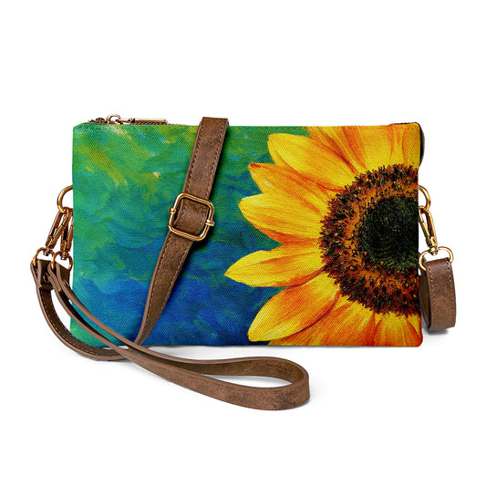 Retro Sunflower  Crossbody Bag with Bold and Artistic Design