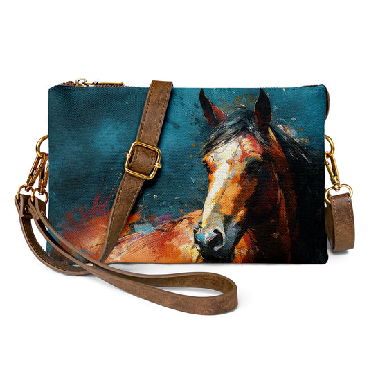 Stylishly Designed Vintage Running Horse Crossbody Bag for Effortless Elegance