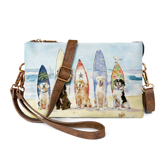 Surfing Dogs crossbody adds playful coastal style