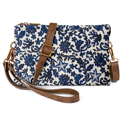 Marine crossbody shows indigo sea creatures