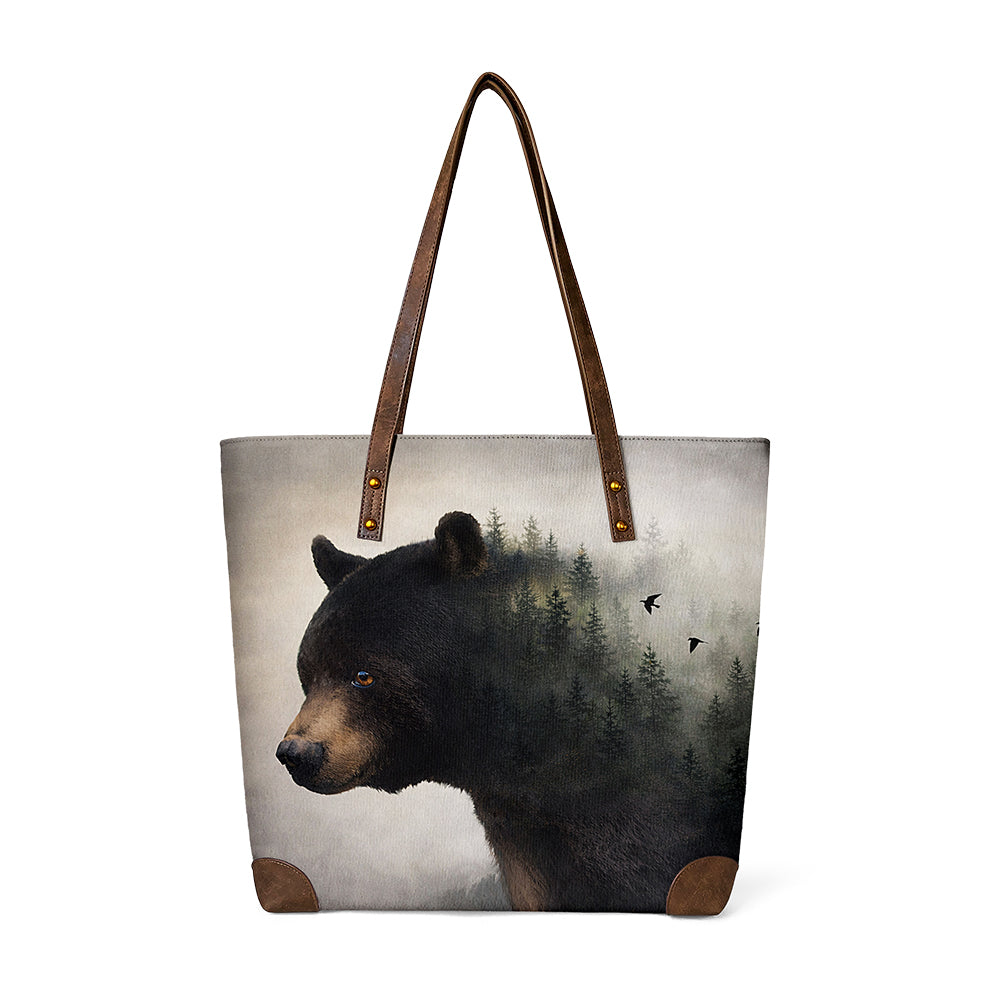 Forest Black Bear Classic Tote Vintage Wilderness Charm
