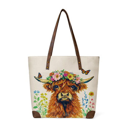 Highland Cow Shaggy Tote brings farmhouse charm