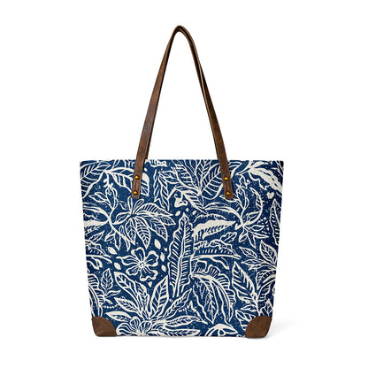 Lush indigo floral tote makes giftable pick