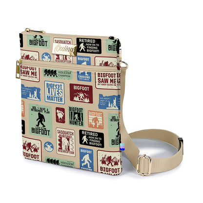 Custom Bigfoot Crossbody Bag with an Adjustable Strap for Comfort