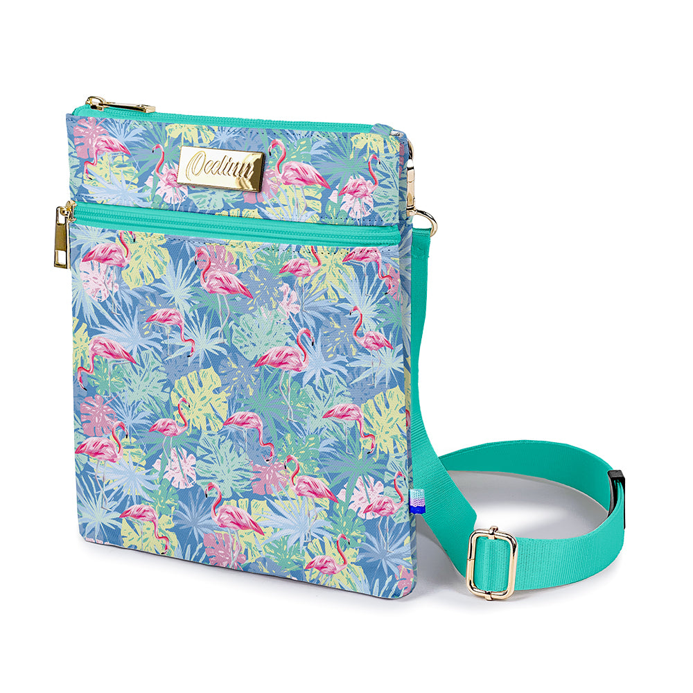 Elegance Flamingo and Palm Pattern Design Women Crossbody Bag