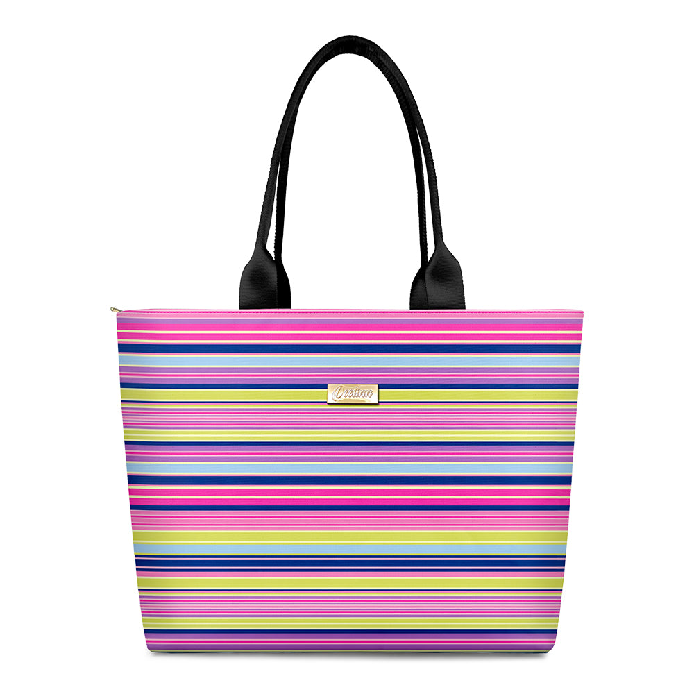 Bold and Fashionable Stripe World Tote Bag for a Trendy, Stylish Look
