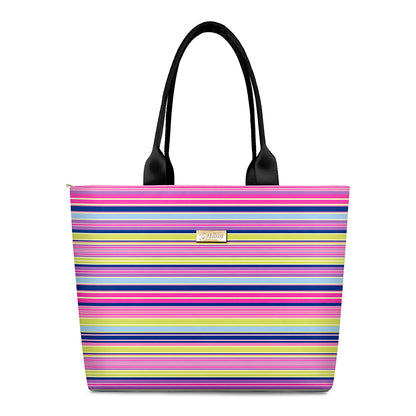 Bold and Fashionable Stripe World Tote Bag for a Trendy, Stylish Look