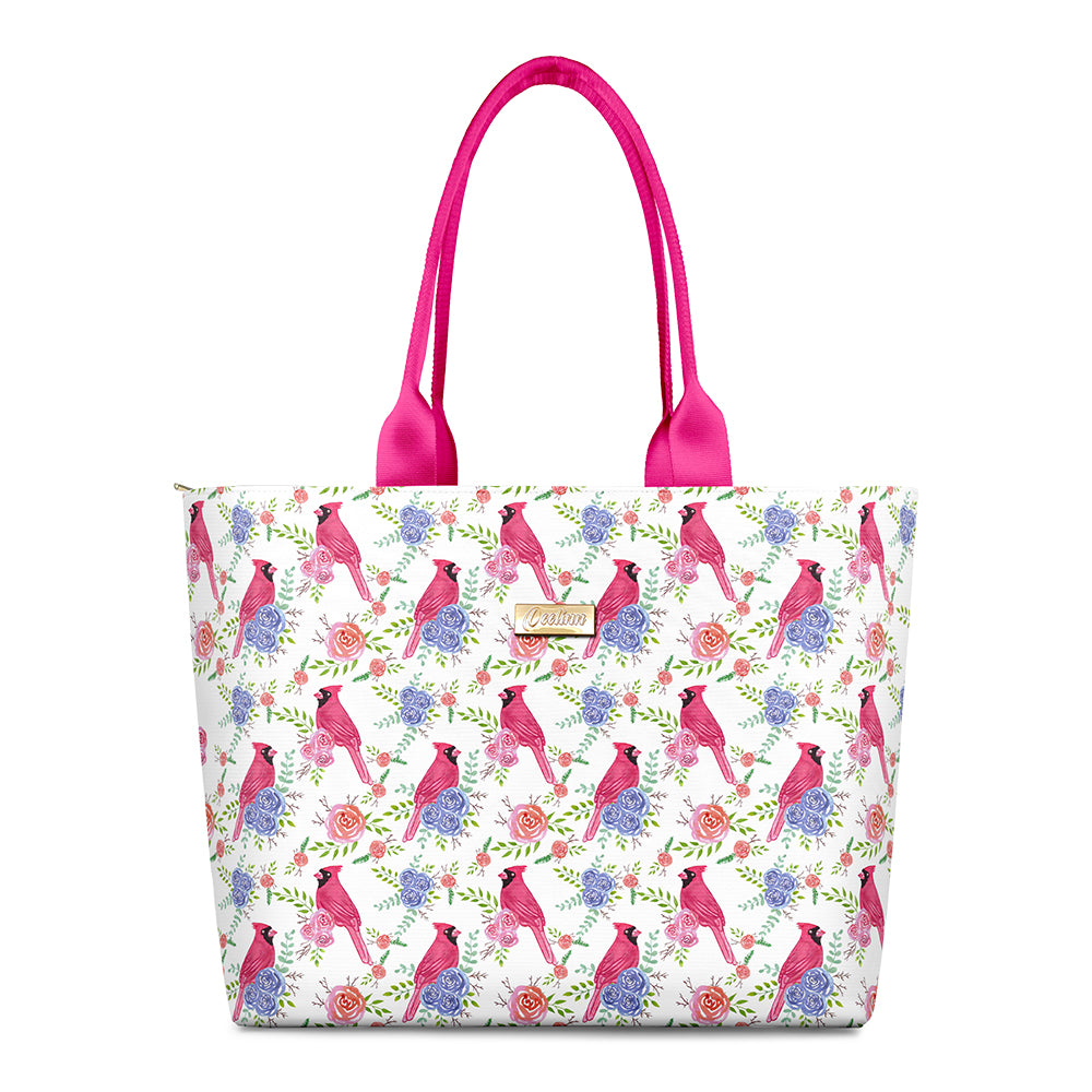 Spacious and High-Capacity Rose Cardinals Tote Bag for All Your Essentials