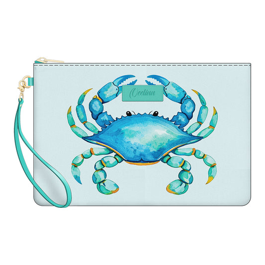 Adorable Blue Crab Zip Pouch Wristlet Fun, Functional, and Perfect for On-the-Go
