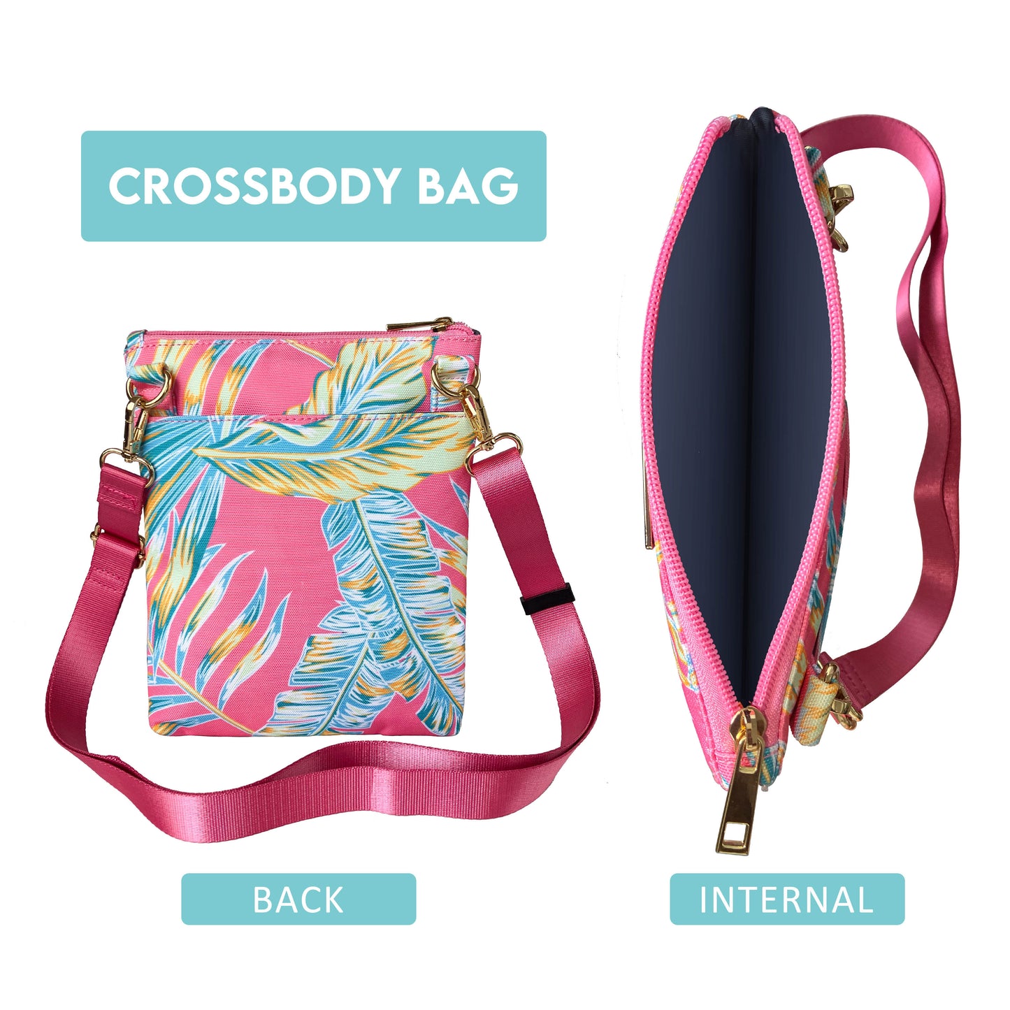 Elegant Colored Nebula Crossbody Bag with adjustable strap