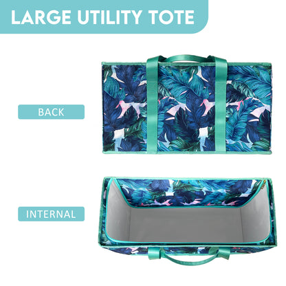 Water-Resistant Large Utility Tote with Lid - Colored Nebula, Extra Capacity